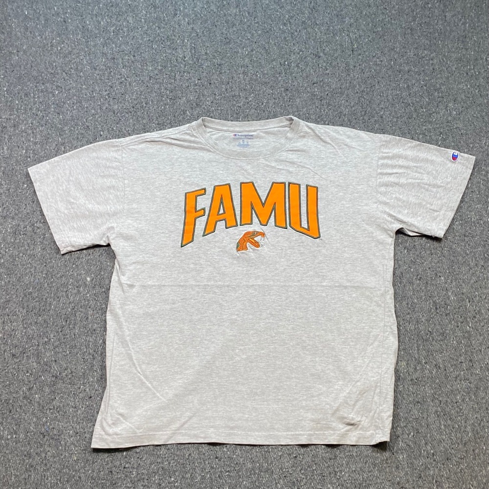 Champion FAMU TShirt XL Mens Gray Florida A&M University‎ Rattlers Applique Logo